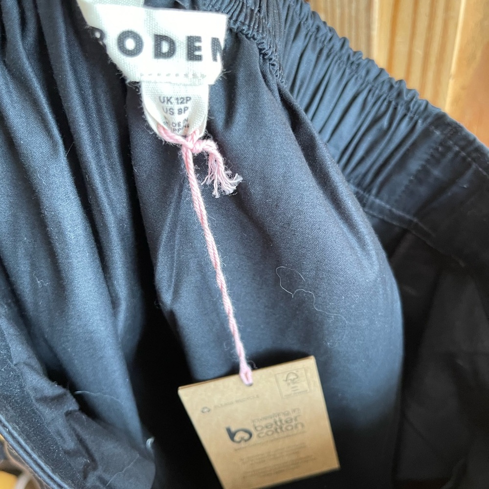 Boden Isabella Cotton Sateen Midi Skirt in Black Size 8 PETITE NWT - Picture 6 of 8